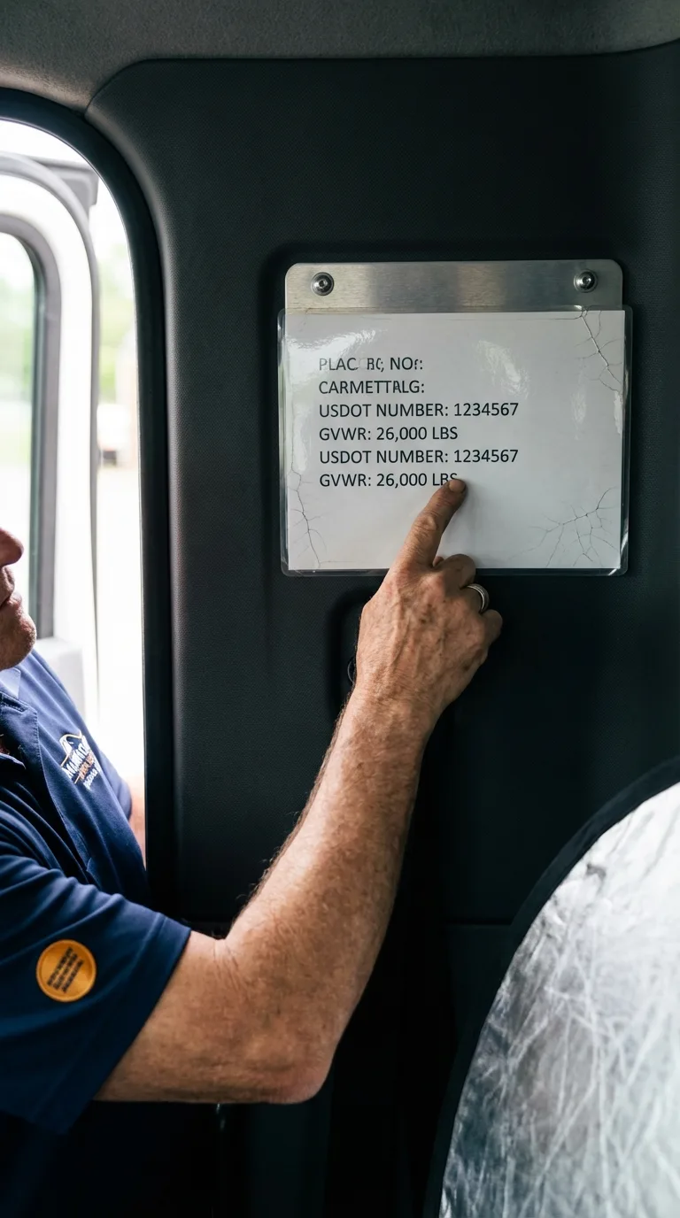 USDOT licensing placard verification in Fredericksburg
